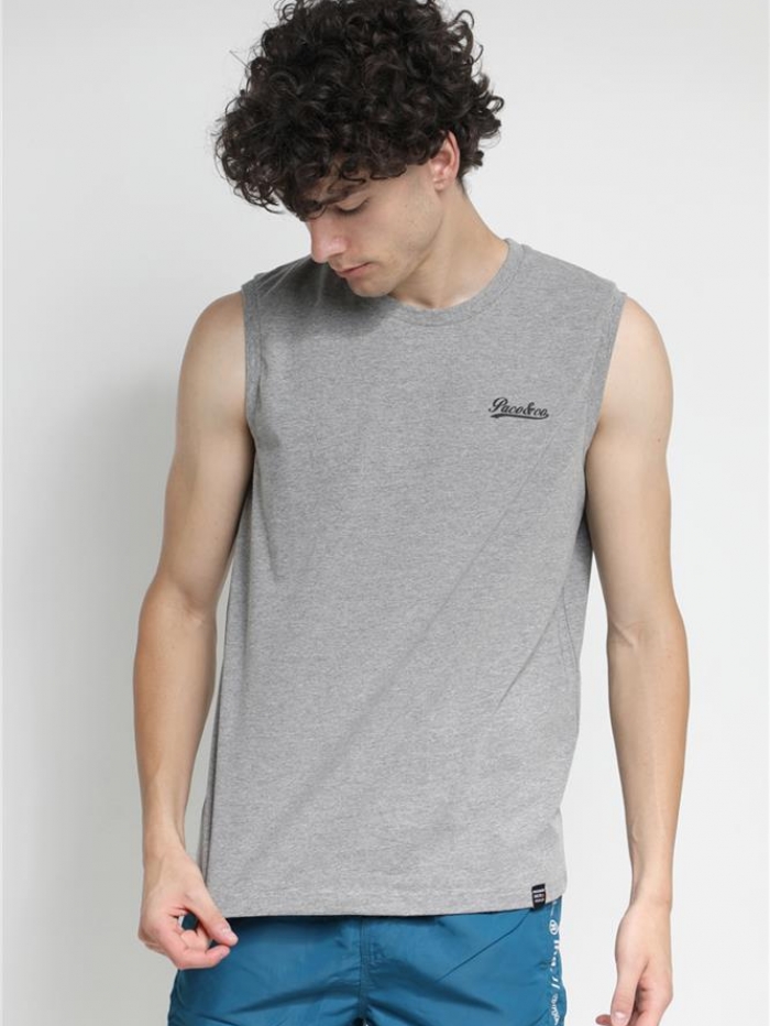 Αμάνικο t-shirt μονόχρωμο Paco