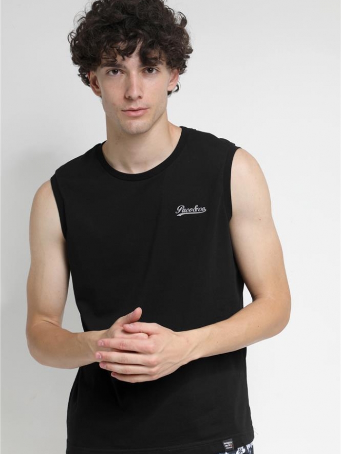 Αμάνικο t-shirt μονόχρωμο Paco