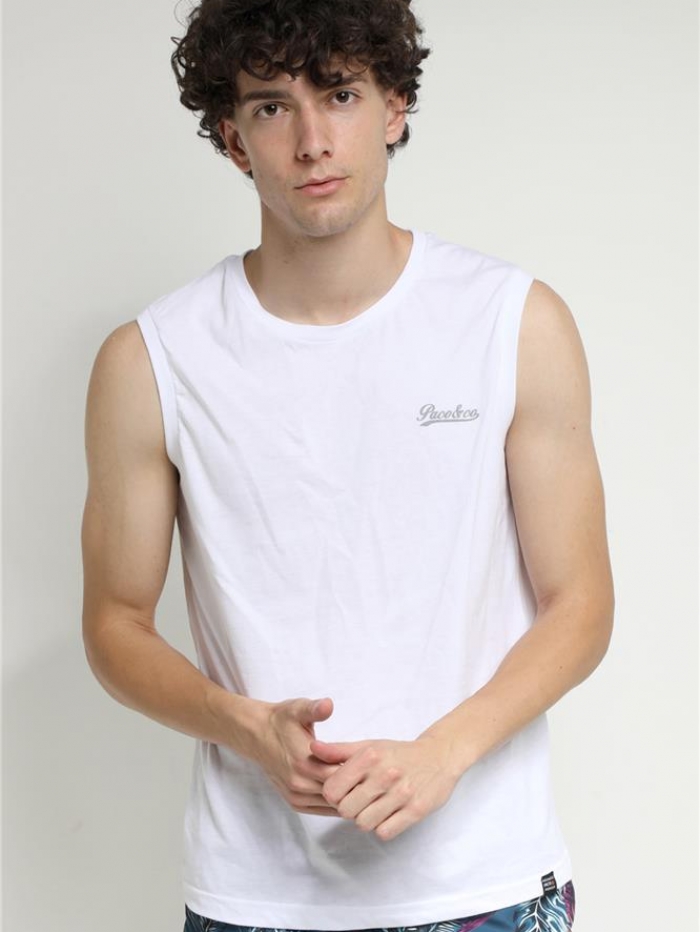 Αμάνικο t-shirt μονόχρωμο Paco