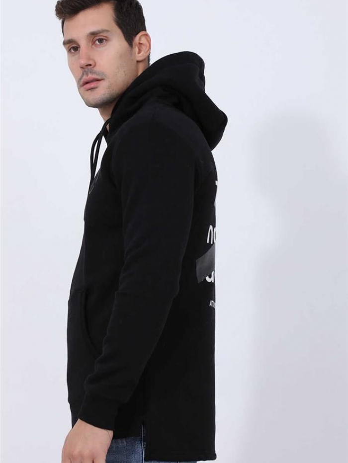 Φούτερ με κουκούλα Attitude και τύπωμα πίσω