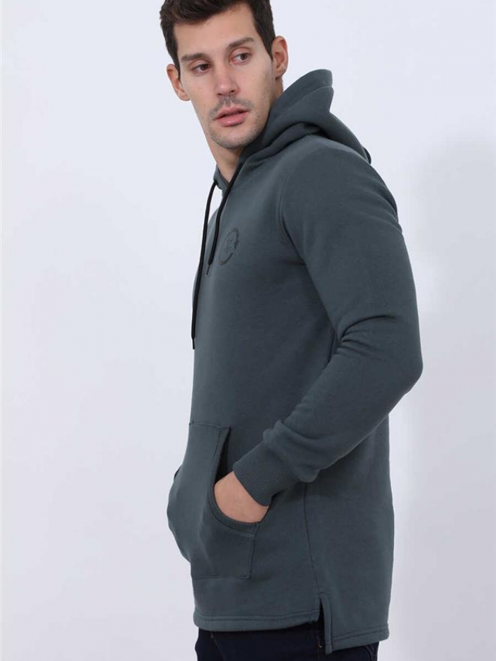 Φούτερ με κουκούλα Attitude και τύπωμα πίσω