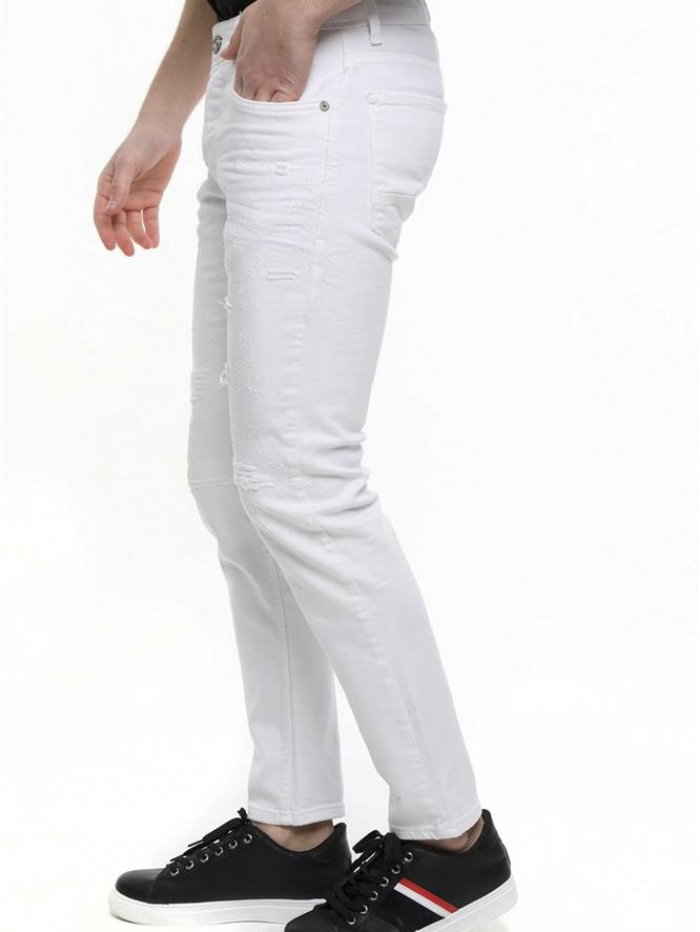 Λευκό παντελόνι Jean skinny fit