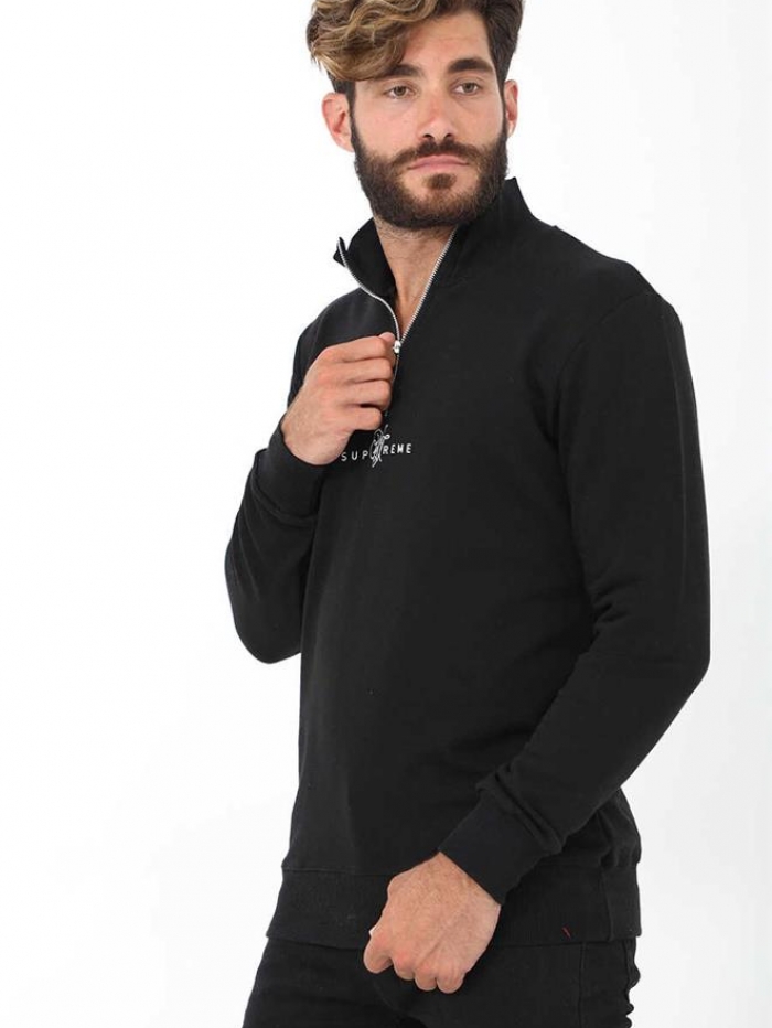 Μπλούζα φούτερ με γιακά και φερμουάρ Attitude