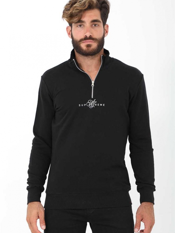 Μπλούζα φούτερ με γιακά και φερμουάρ Attitude