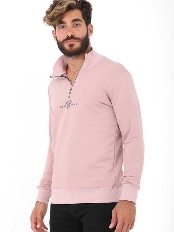 Μπλούζα φούτερ με γιακά και φερμουάρ Attitude