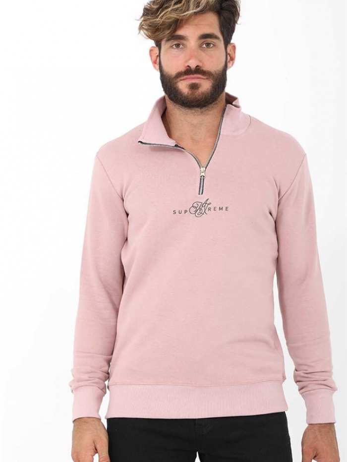 Μπλούζα φούτερ με γιακά και φερμουάρ Attitude