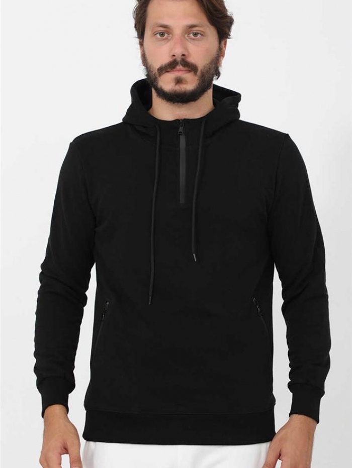 Μπλούζα φούτερ με υπερυψωμένη κουκούλα Attitude.