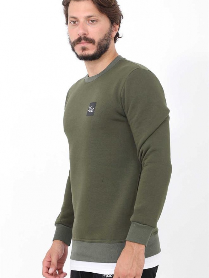 Μπλούζα φούτερ σε λαιμόκοψη Attitude.