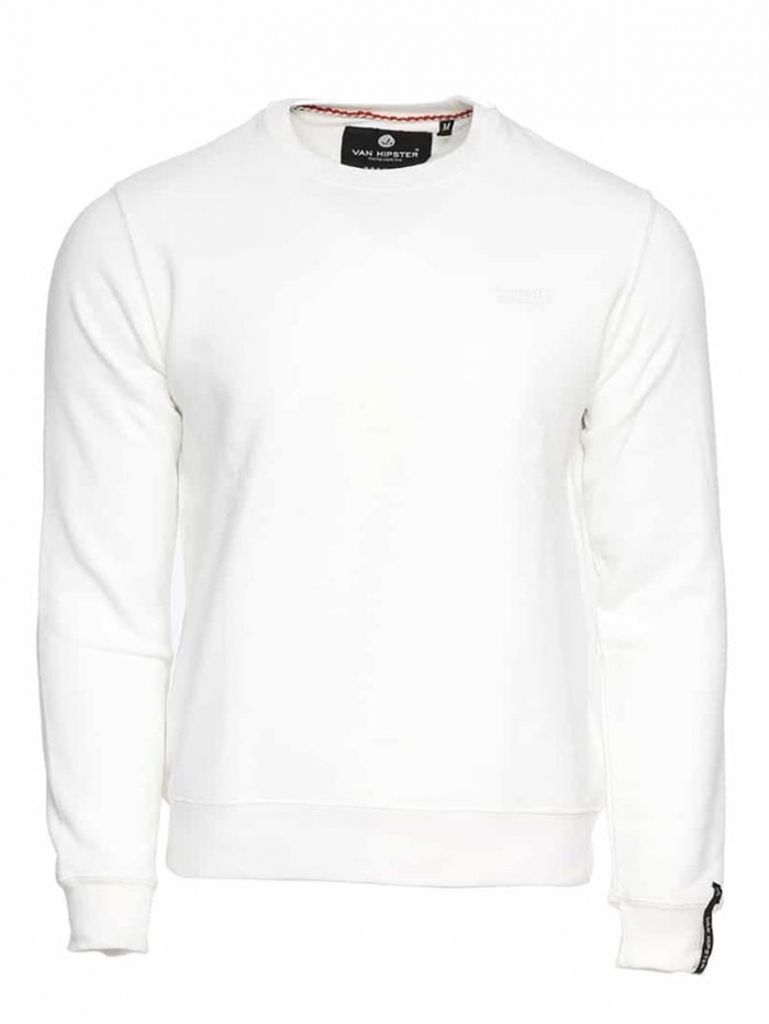 Μπλούζα φούτερ σε λαιμόκοψη, μονόχρωμη Van Hipster.