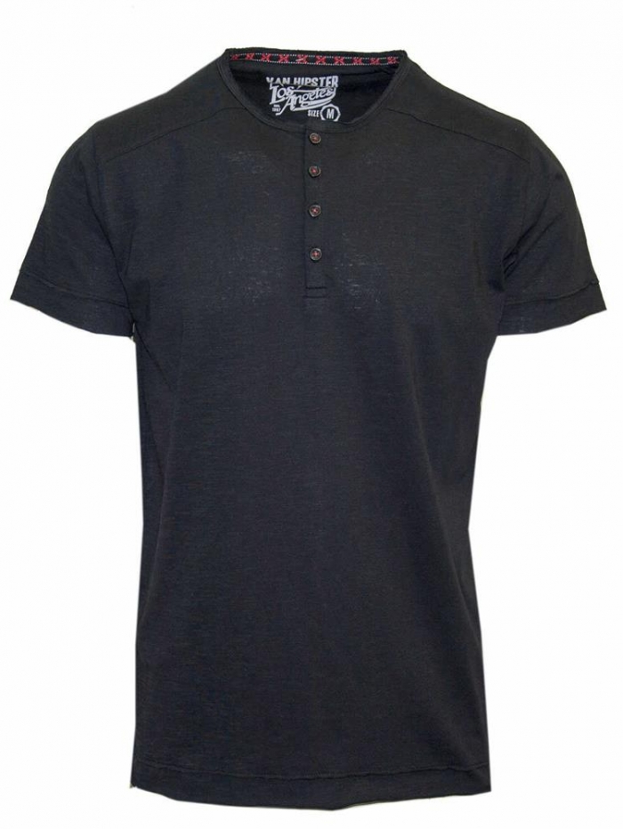 Μπλούζα κοντομάνικη, σε βαμβακερή φλάμα με κουμπιά Van Hipster