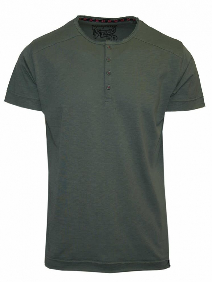 Μπλούζα κοντομάνικη, σε βαμβακερή φλάμα με κουμπιά Van Hipster