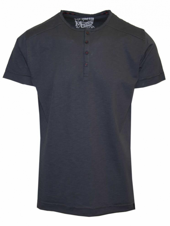 Μπλούζα κοντομάνικη, σε βαμβακερή φλάμα με κουμπιά Van Hipster