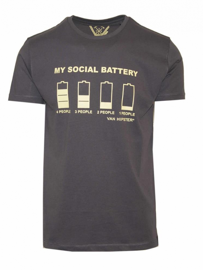 Μπλούζα κοντομάνικη, βαμβακερή με στάμπα Van Hipster