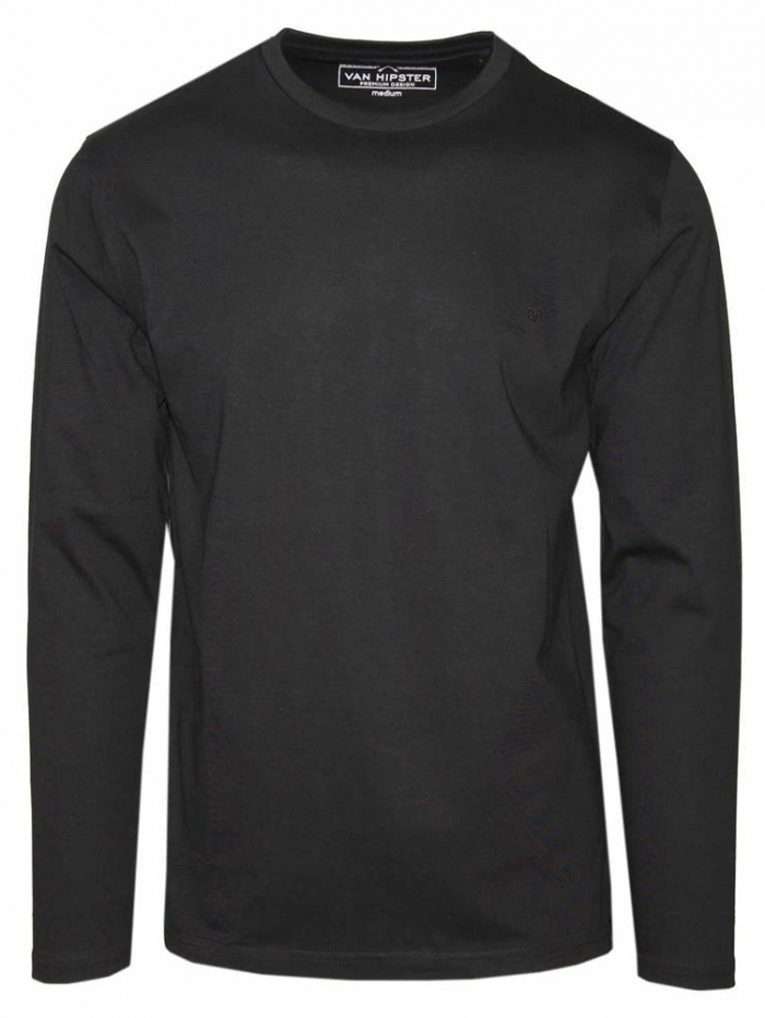 Μπλούζα μακρυμάνικη μακό, μονόχρωμη Van Hipster.