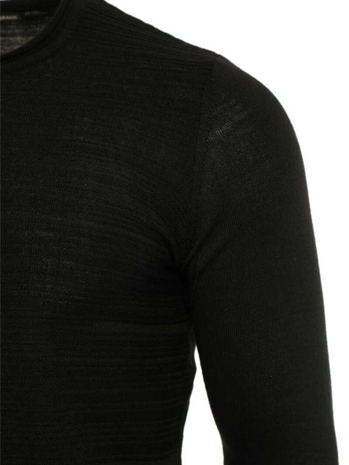 Μπλούζα πλεκτή με ρίγα σε λαιμόκοψη