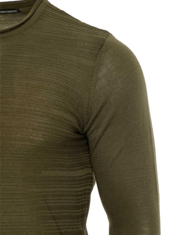 Μπλούζα πλεκτή με ρίγα σε λαιμόκοψη