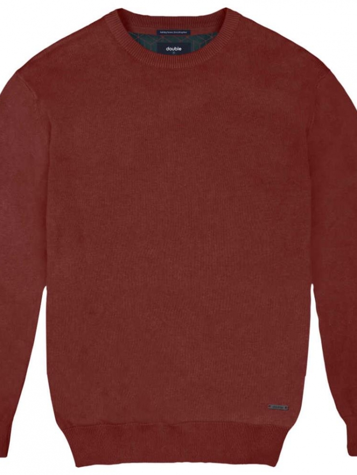 Μπλούζα πλεκτή βαμβακερή σε λαιμόκοψη Double.