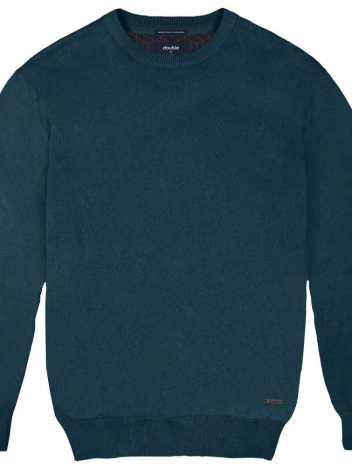 Μπλούζα πλεκτή βαμβακερή σε λαιμόκοψη Double.