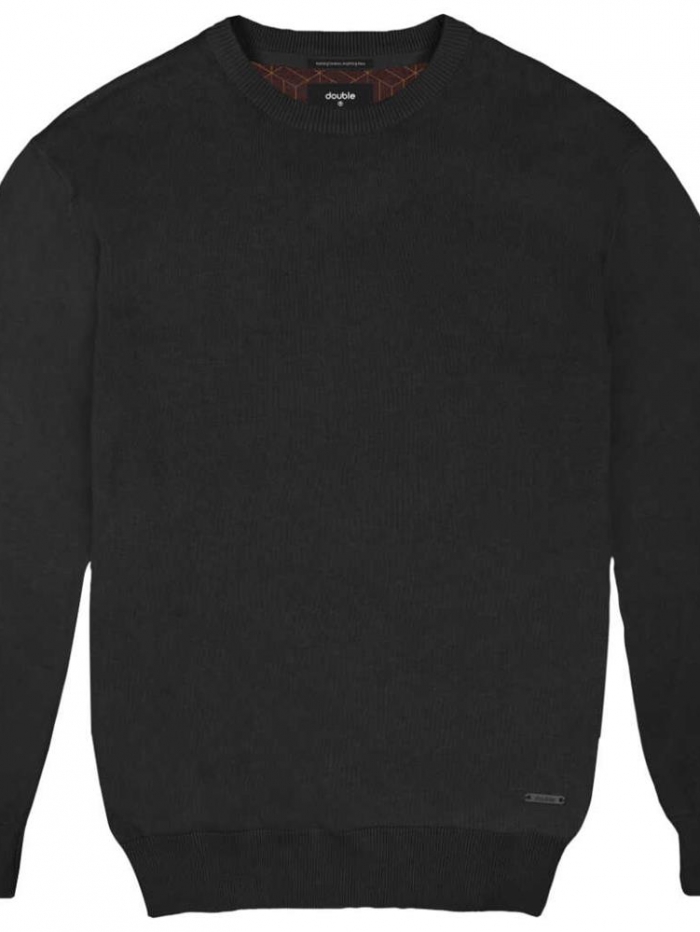 Μπλούζα πλεκτή βαμβακερή σε λαιμόκοψη Double.