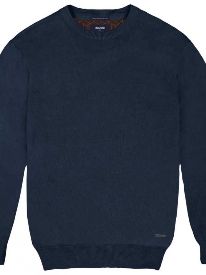 Μπλούζα πλεκτή βαμβακερή σε λαιμόκοψη Double.