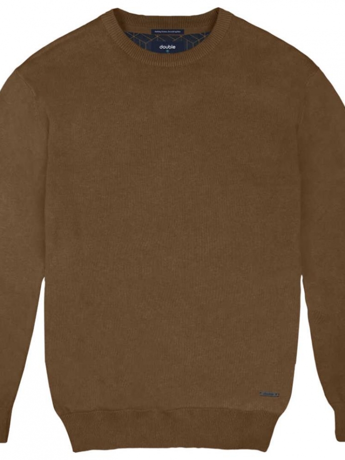 Μπλούζα πλεκτή βαμβακερή σε λαιμόκοψη Double.