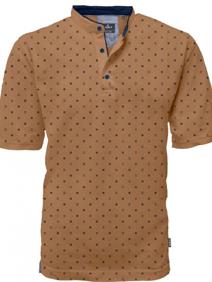 Μπλούζα polo allover με mao γιακά Double