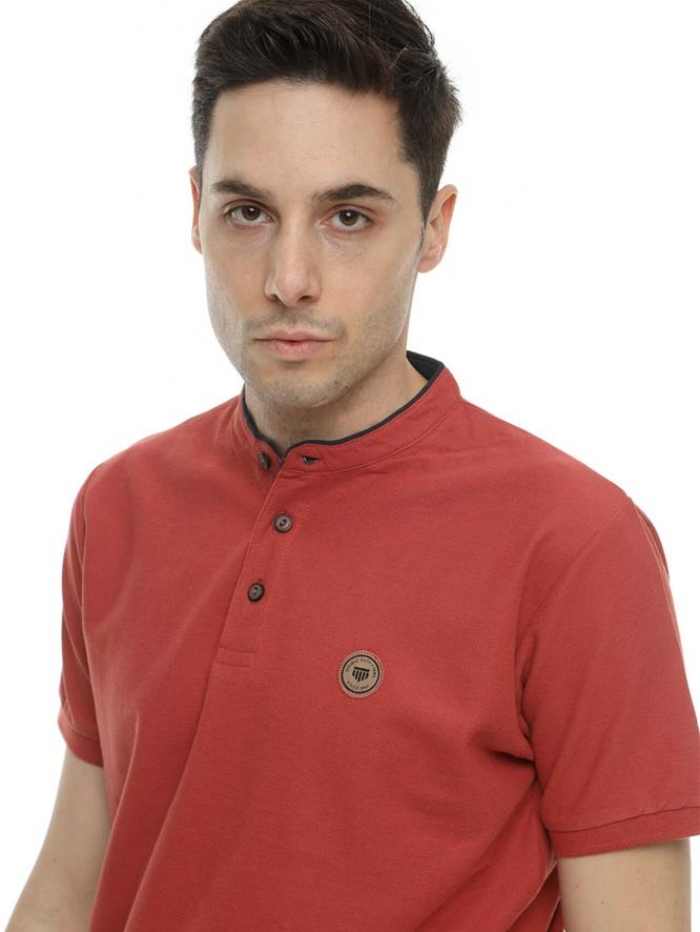 Μπλούζα polo με mao γιακά Double