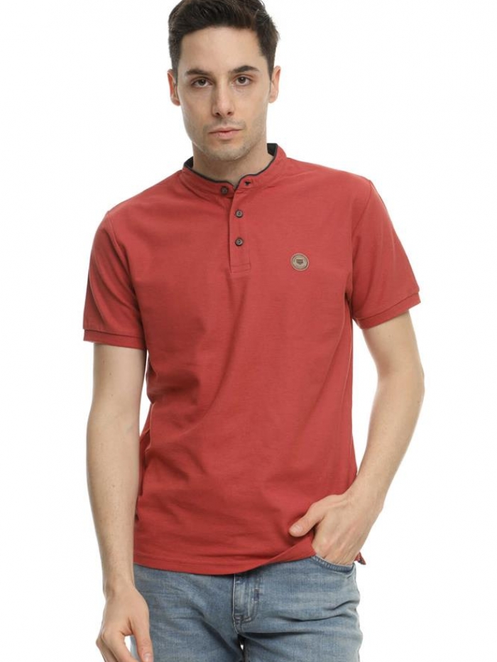 Μπλούζα polo με mao γιακά Double