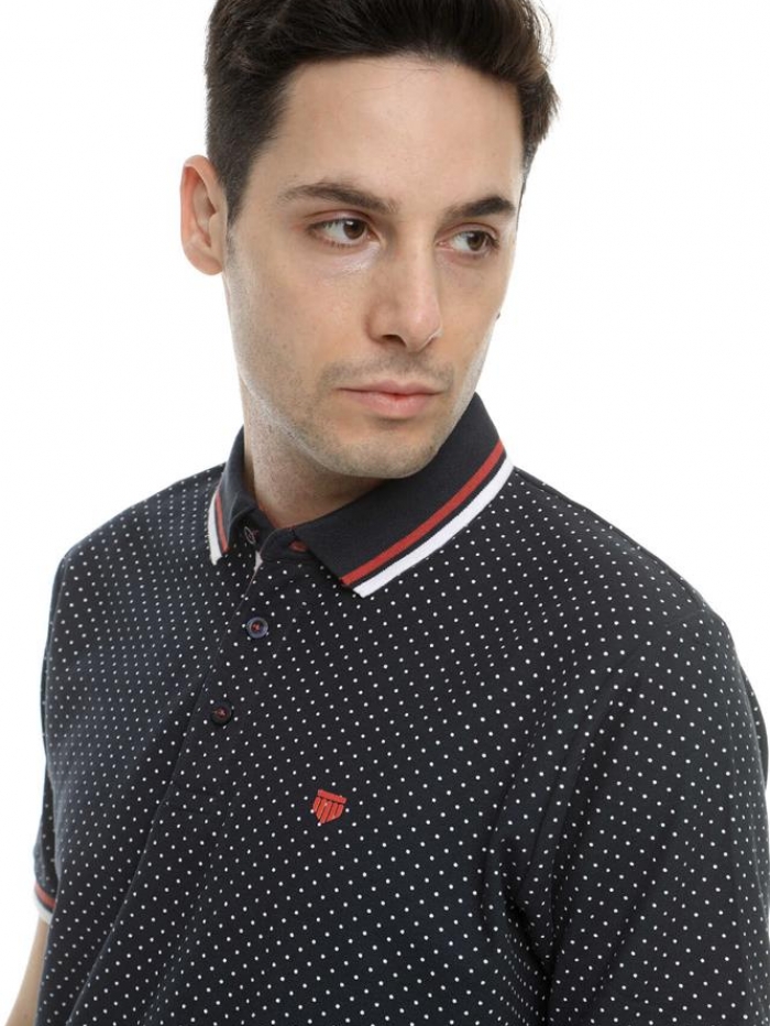 Μπλούζα polo πουά Double