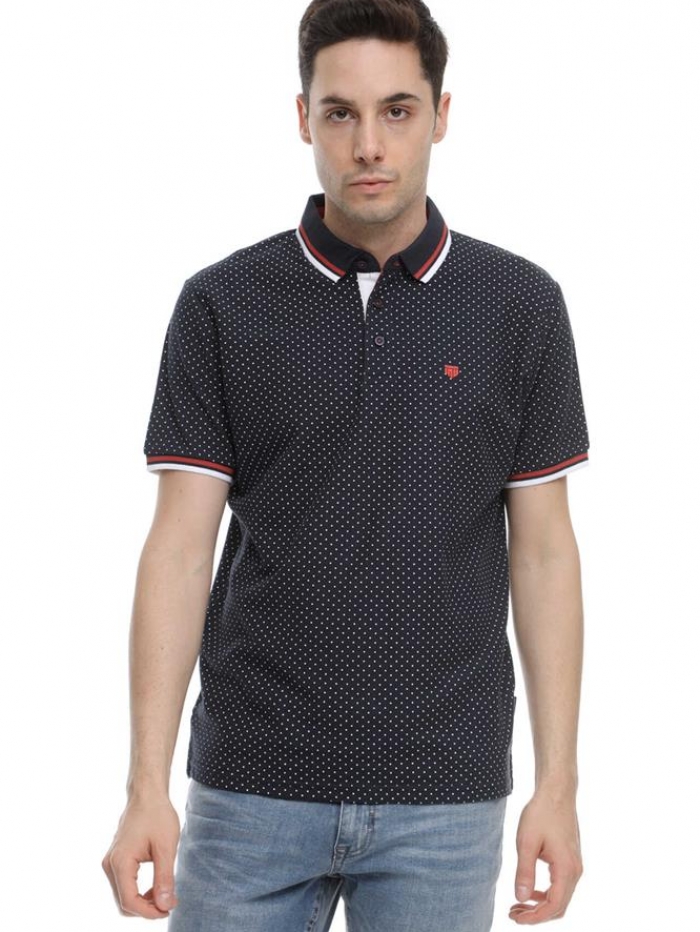 Μπλούζα polo πουά Double