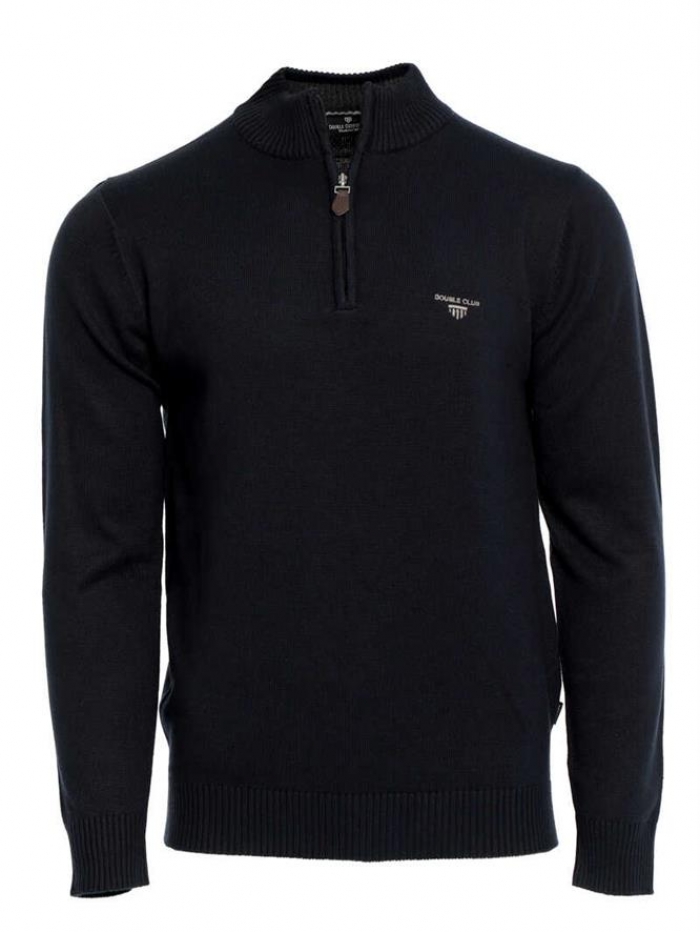 Μπλούζα βαμβακερή με φερμουάρ Double