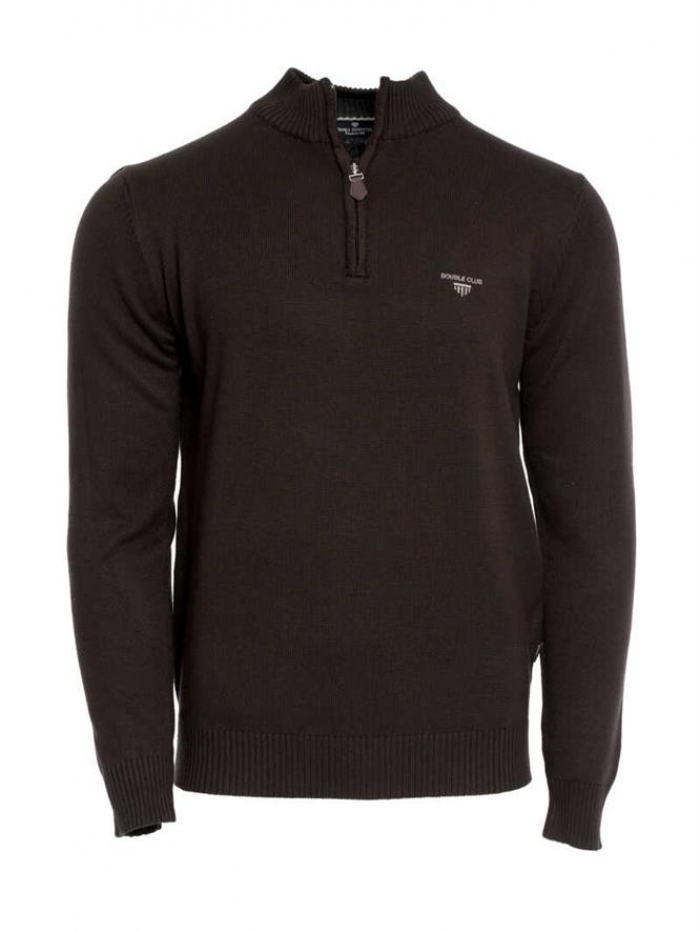 Μπλούζα βαμβακερή με φερμουάρ Double