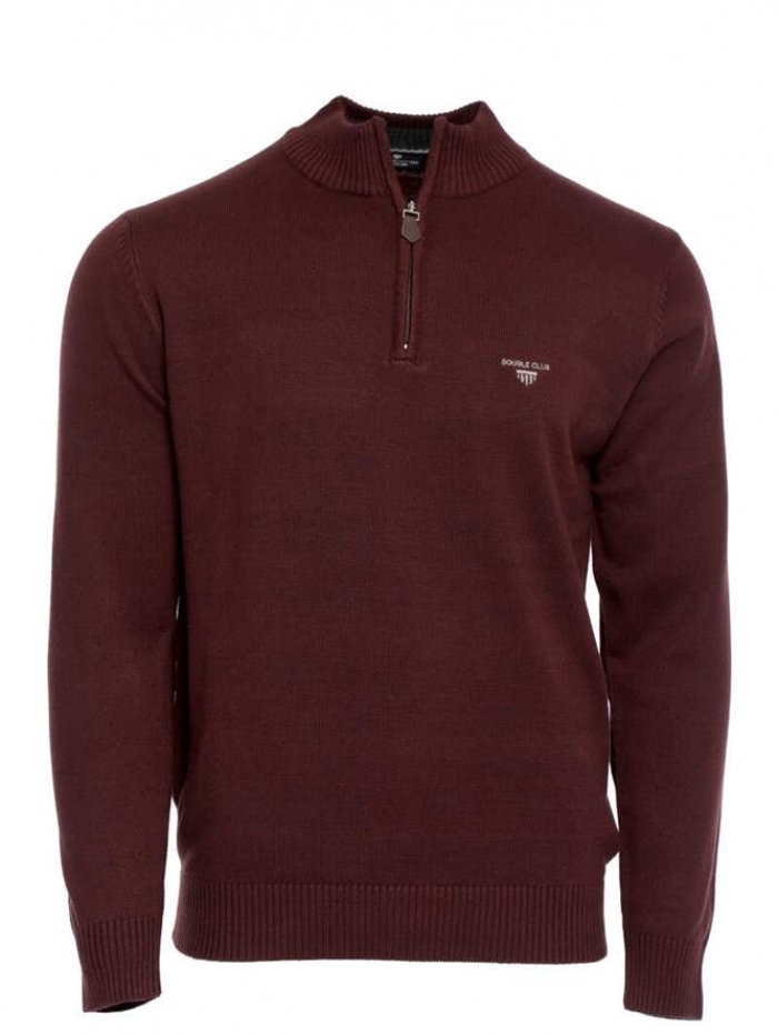 Μπλούζα βαμβακερή με φερμουάρ Double