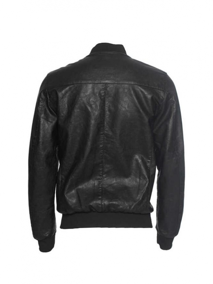 Μπουφάν δερματινή, flight bomber με κεντρικό φερμουάρ