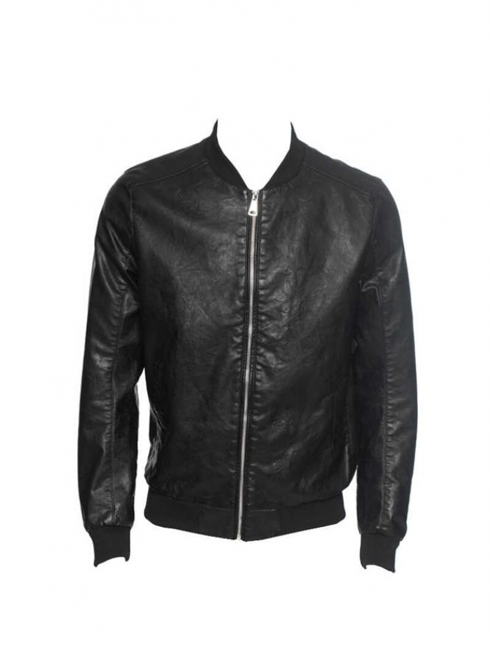 Μπουφάν δερματινή, flight bomber με κεντρικό φερμουάρ