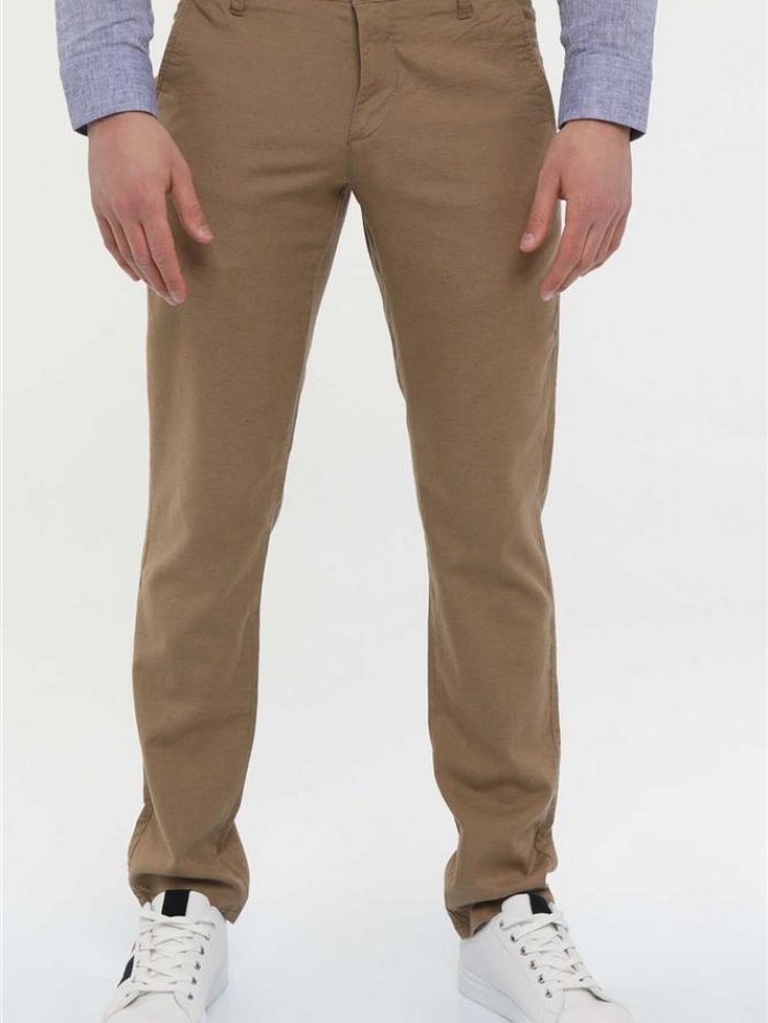 Παντελόνι chinos λινό regular fit.