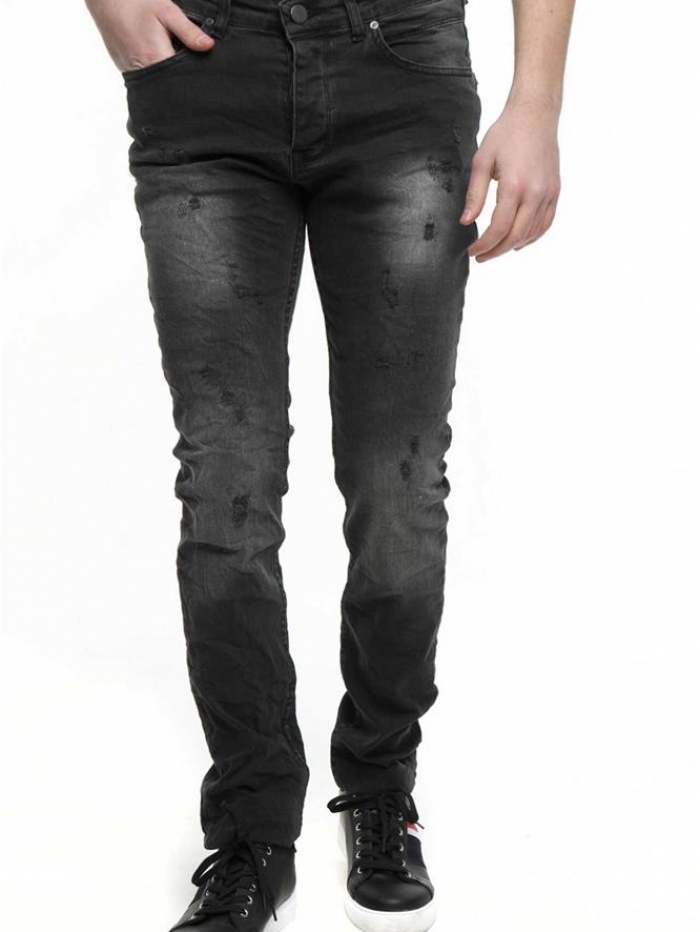 Παντελόνι Jean μαύρο με φθορές
