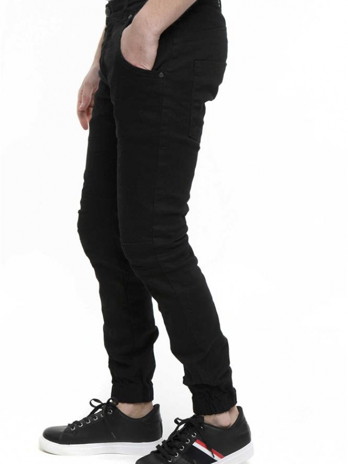 Παντελόνι Jean μαύρο με φθορές και λάστιχο