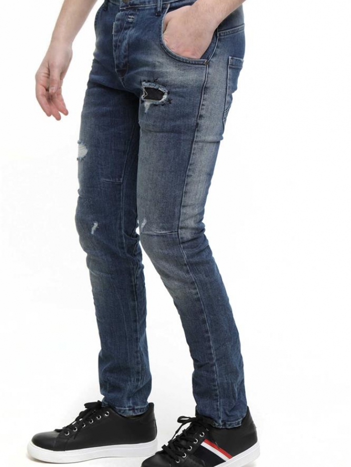 Παντελόνι Jean μπλε με φθορές