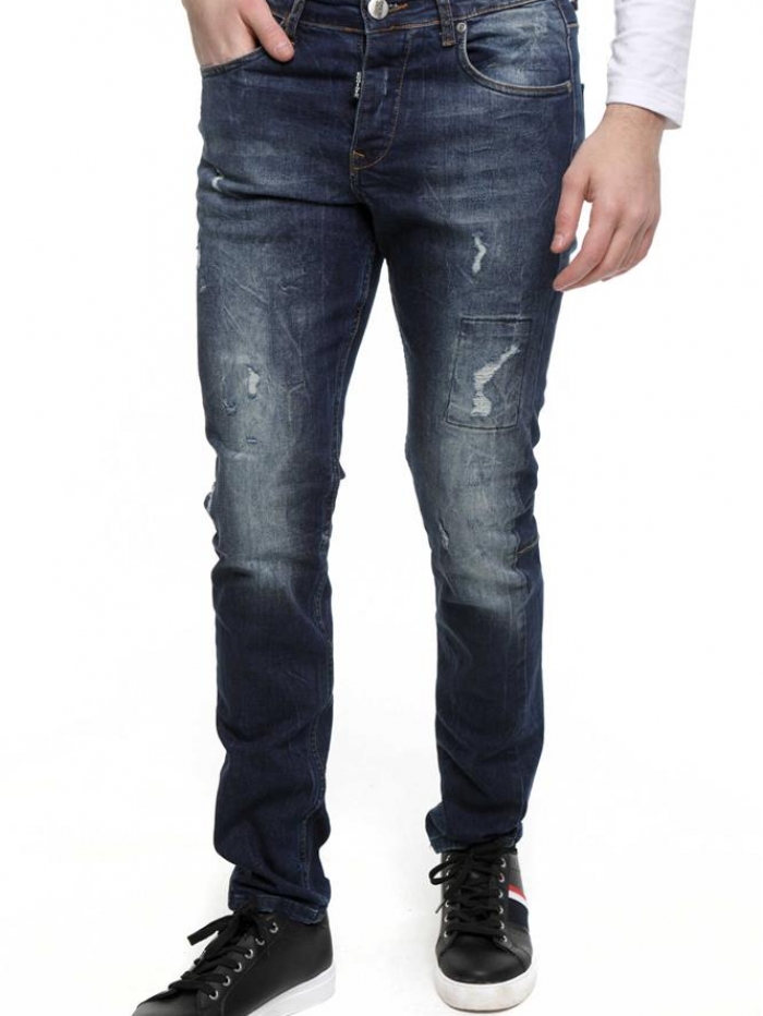 Παντελόνι Jean μπλε με φθορές