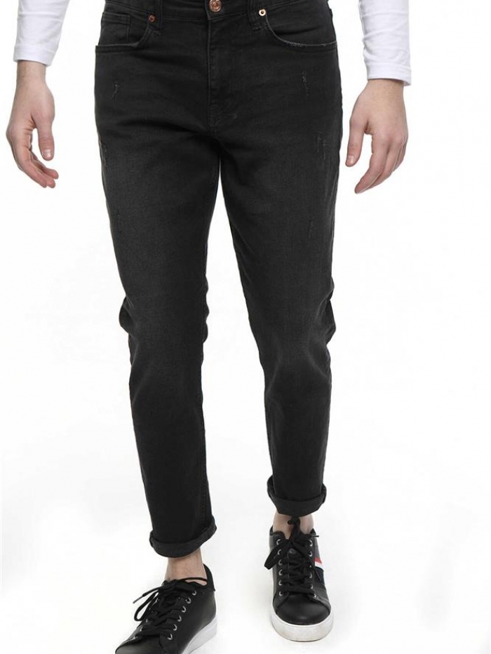 Παντελόνι τζιν μαύρο με φθορές