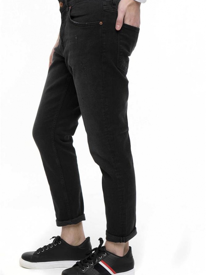 Παντελόνι τζιν μαύρο με φθορές