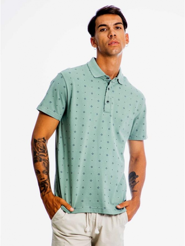 Polo με allover σχέδιο Paco