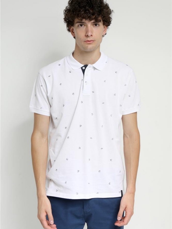 Polo t-shirt βαμβακερό Van Hipster 'allover'