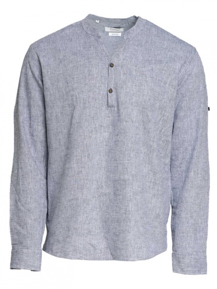 Πουκαμίσα λινή με mao γιακά regular fit