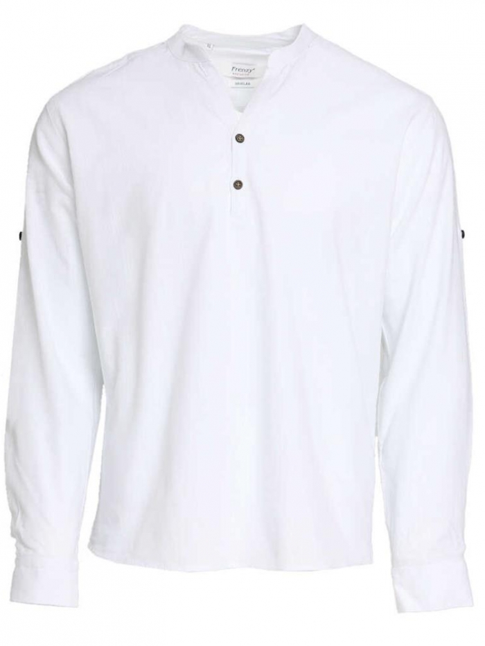 Πουκαμίσα λινή με mao γιακά regular fit