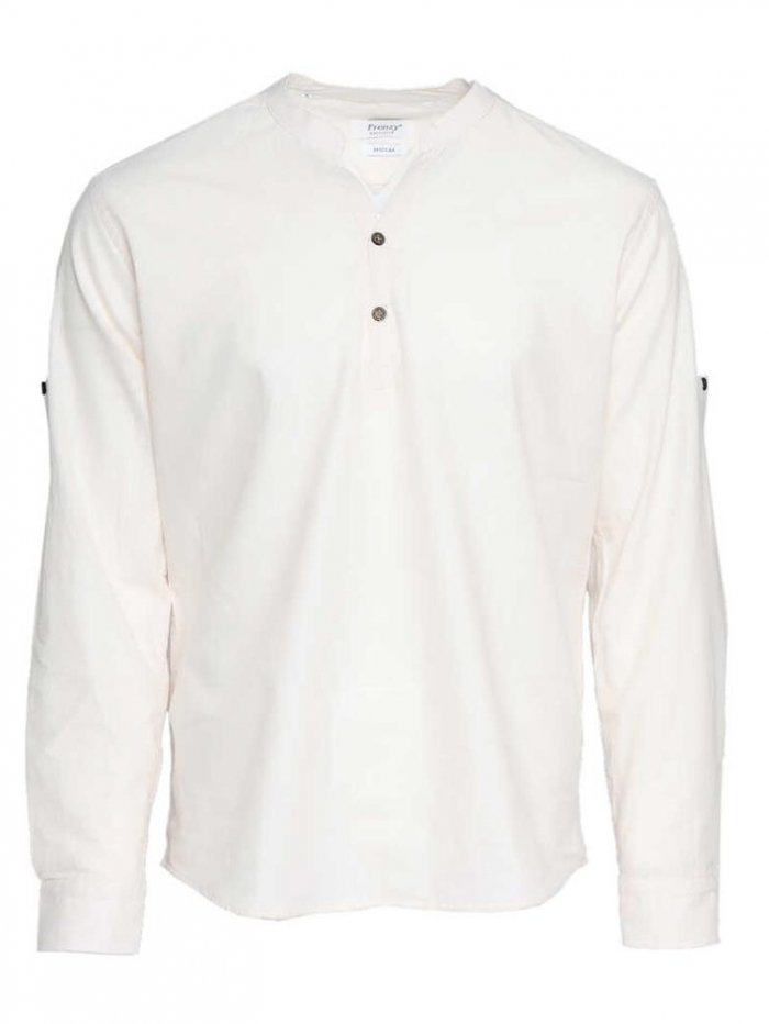 Πουκαμίσα λινή με mao γιακά regular fit