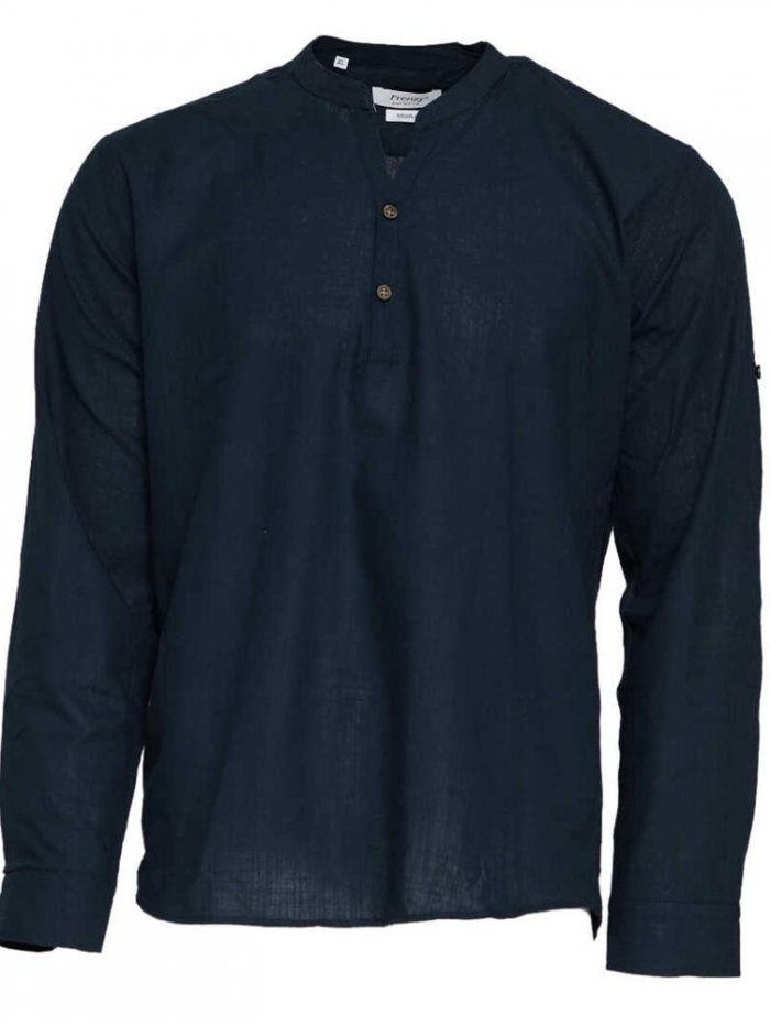 Πουκαμίσα λινή με mao γιακά regular fit