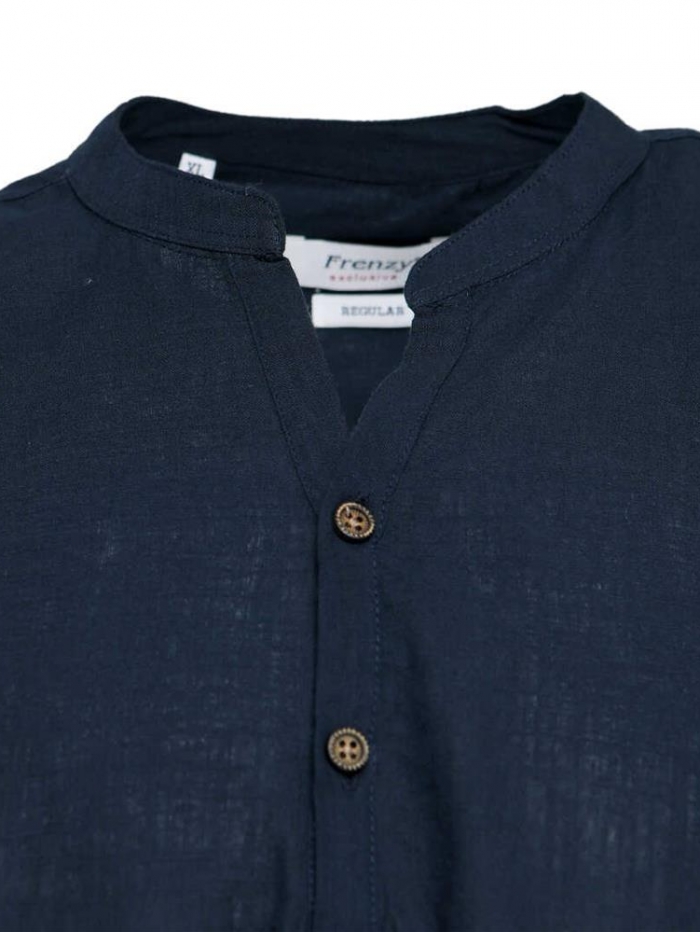 Πουκαμίσα λινή με mao γιακά regular fit