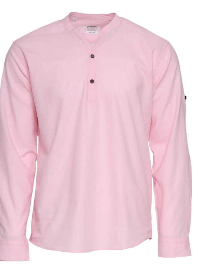 Πουκαμίσα λινή με mao γιακά regular fit